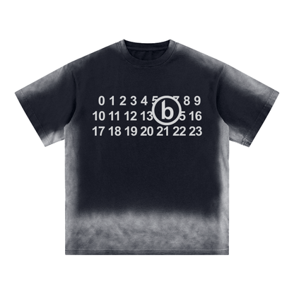 "Numbers" Faded Tee (BLACK)